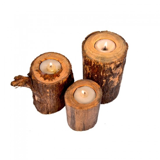 Sagwan Wooden candle