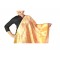 Buy silk dupatta in peach color & golden work.