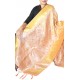 Buy silk dupatta in peach color & golden work.