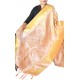 Buy silk dupatta in peach color & golden work. Buy silk dupatta in peach color & golden work.