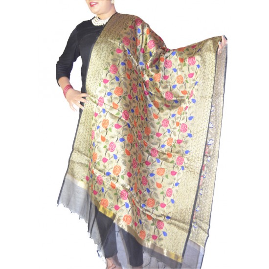 Buy floral print colourful dupatta for ladies.