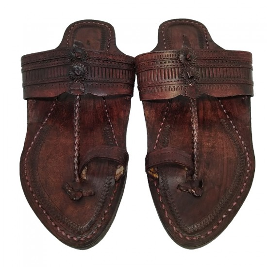 Buy thick sole leather kolhapuri chappal for men