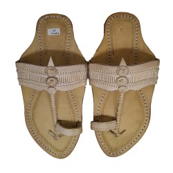 Buy classic skin colored kolhapuri footwear for men.