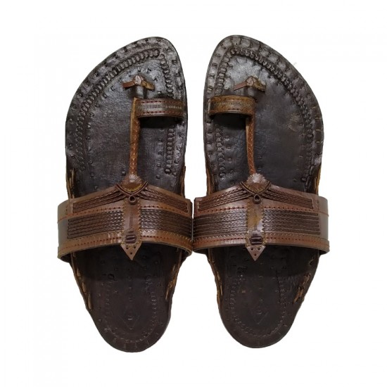 Buy Blackish Brown kolhapuri chappal for men.