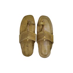 Buy Skin Colored fancy Kolhapuri Chappal for Men