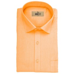 Buy Peach colored plain khadi shirt with full & half sleeves