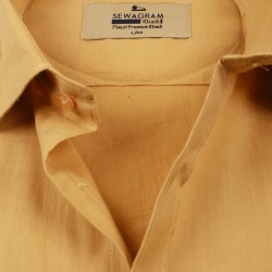 Buy plain yellow muslin khadi shirt for men