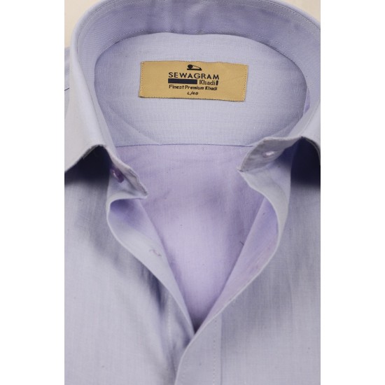 Buy plain lavender color muslin khadi shirt for men