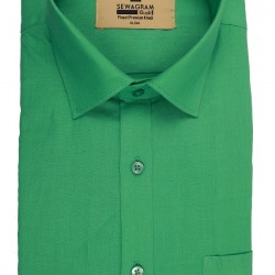 Buy Plain Fluorescent Green Original Muslin Khadi Shirt