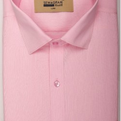 Buy pink colored plain khadi shirt with full & half sleeves