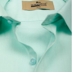 Buy pista colored plain khadi shirt with full & half sleeves