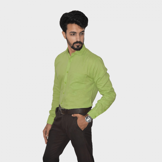 Buy Parrot Green Original Muslin Khadi shirt for Men 