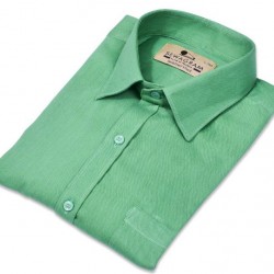 Buy Dark Green Colored Khadi Shirt for men
