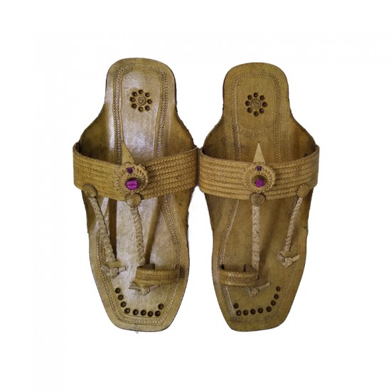 Buy pure leather kolhapuri chappal for women.