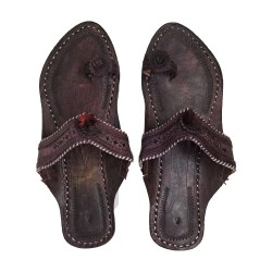 Buy flat dark colored ladies kolhapuri chappal.