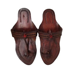 Buy Brown Colored Sober ladies Kolhapuri Chappal