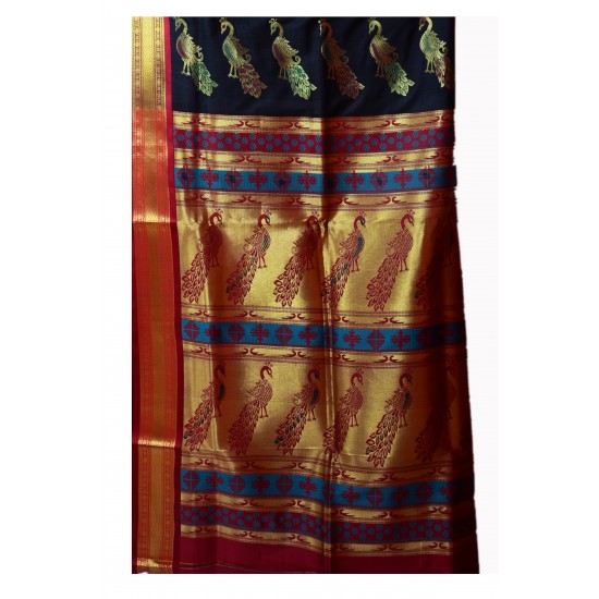 Buy Black Colored Belgaon Silk Saree With Contrast Blouse Piece Buy Black Colored Belgaon Silk Saree With Contrast Blouse Piece