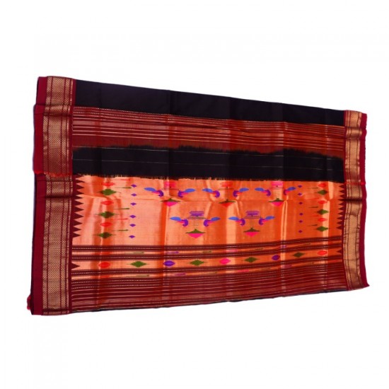 Buy Black Colored Original Silk Paithani Saree
