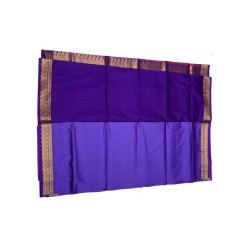 Buy Purple colored Belgaon Silk Saree with contrast blouse
