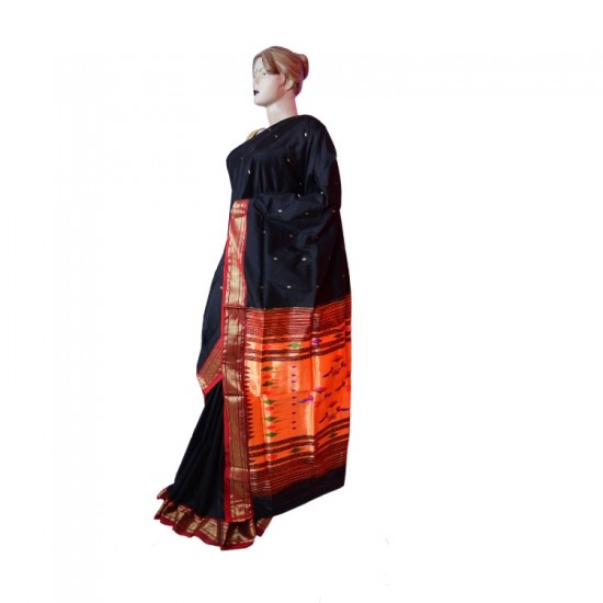 Buy Black Colored Original Silk Paithani Saree