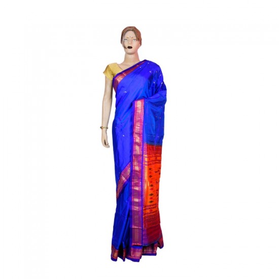 Buy Blue colored Original Paithani saree