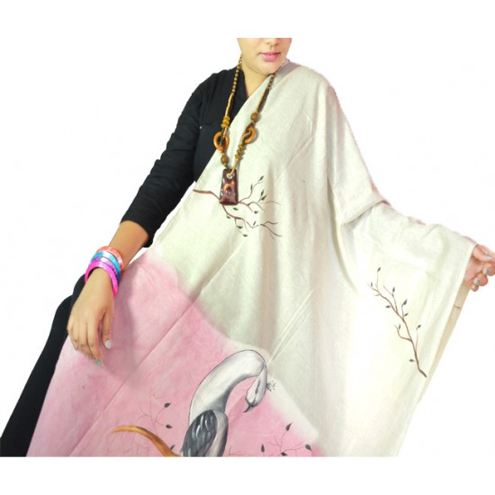 Buy hand painted khadi dupatta for women.