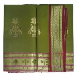 Mehendi Colour Belgaon Silk Saree with contrast blouse